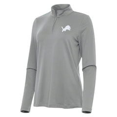 Detroit Lions Antigua Women's Reprocess Quarter-Zip Top Gray - NFL