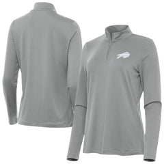 Buffalo Bills Antigua Women's Reprocess Quarter-Zip Top Gray - NFL