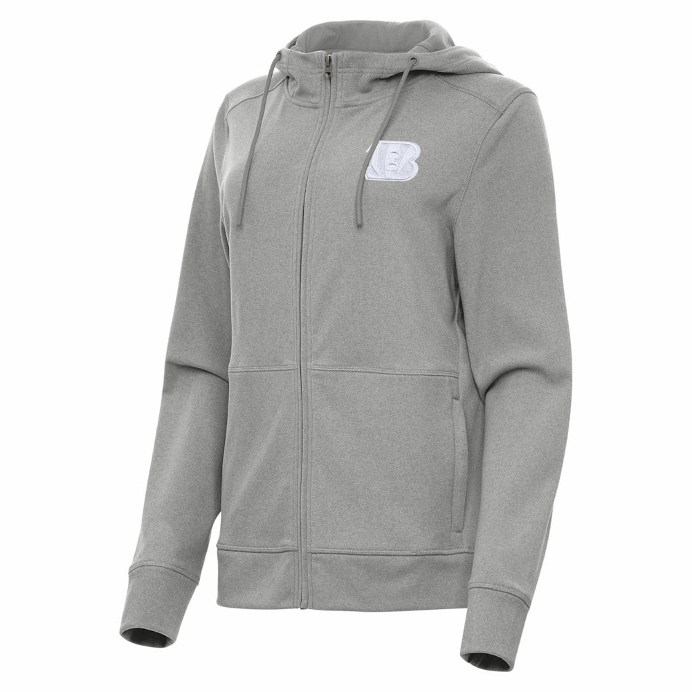 Cincinnati Bengals Antigua Women's Seeker Full-Zip Hoodie Jacket Heather Gray - NFL