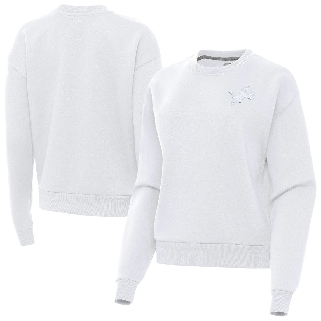 Detroit Lions Antigua Women's Victory Crew Pullover Sweatshirt White - NFL