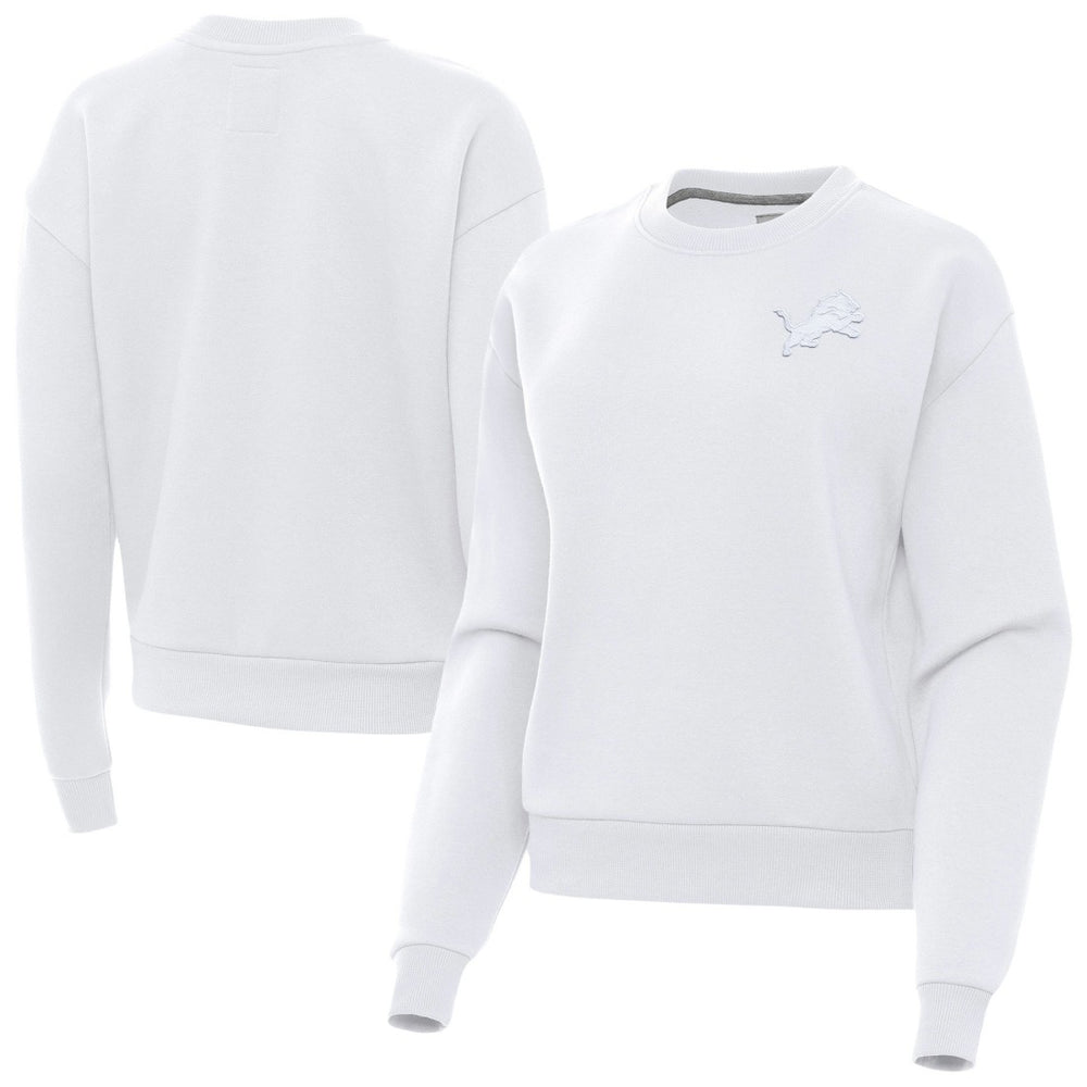 Detroit Lions Antigua Women's Victory Crew Pullover Sweatshirt White - NFL