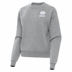 Green Bay Packers Antigua Women's Victory Crew Pullover Sweatshirt Heather Gray - NFL