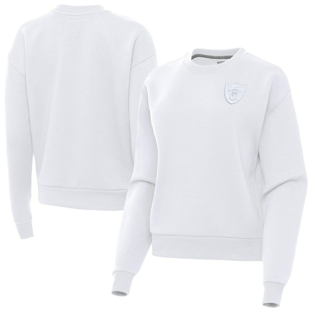 Las Vegas Raiders Antigua Women's Victory Crew Pullover Sweatshirt White - NFL