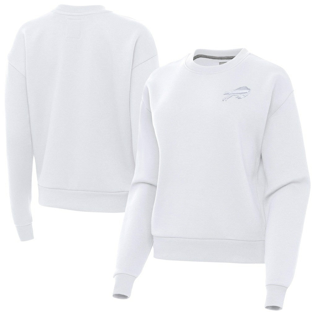 Buffalo Bills Antigua Women's Victory Crew Pullover Sweatshirt White - NFL