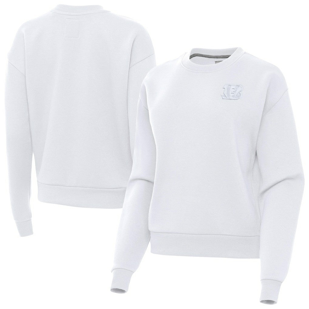 Cincinnati Bengals Antigua Women's Victory Crew Pullover Sweatshirt White - NFL