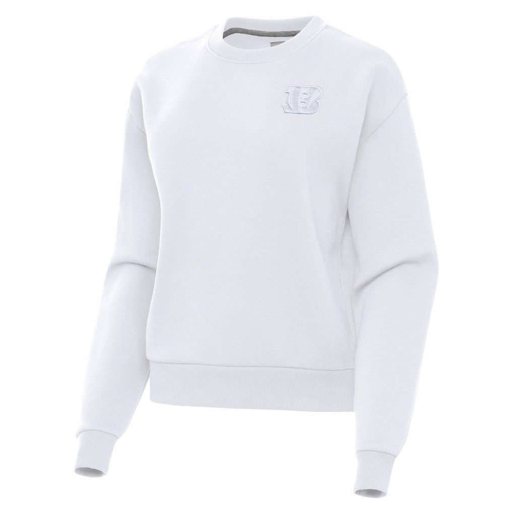 Cincinnati Bengals Antigua Women's Victory Crew Pullover Sweatshirt White - NFL