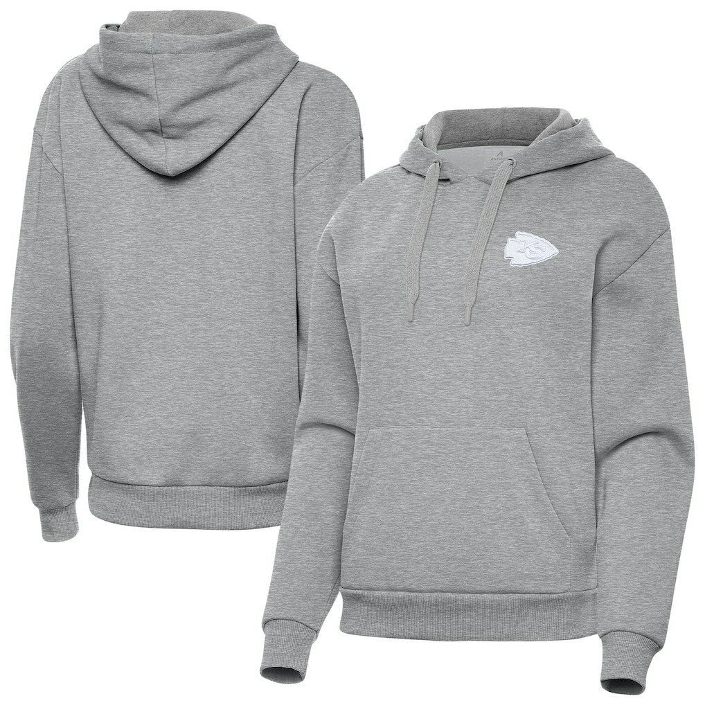 Kansas City Chiefs Antigua Women's Victory Pullover Hoodie Heather Gray - NFL