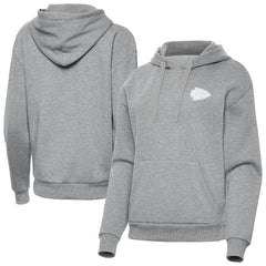Kansas City Chiefs Antigua Women's Victory Pullover Hoodie Heather Gray - NFL