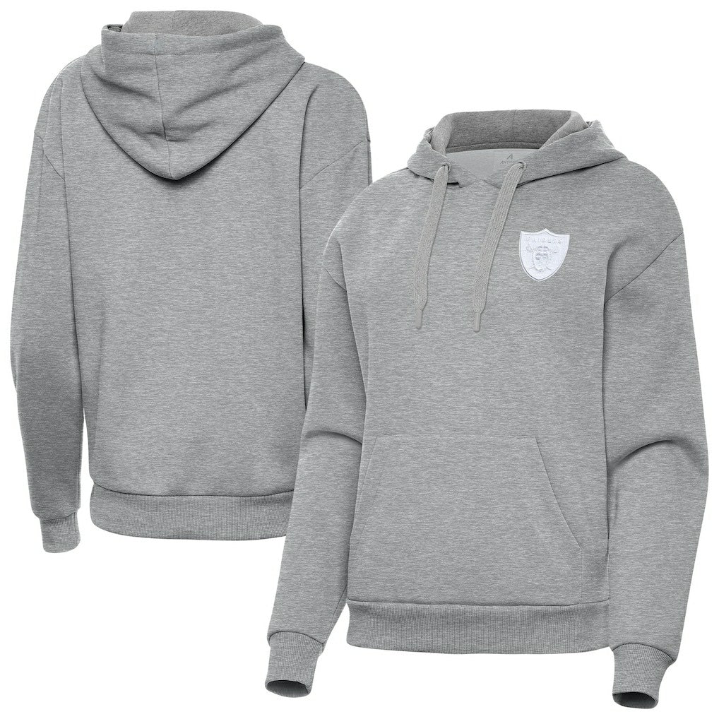 Las Vegas Raiders Antigua Women's Victory Pullover Hoodie Heather Gray - NFL