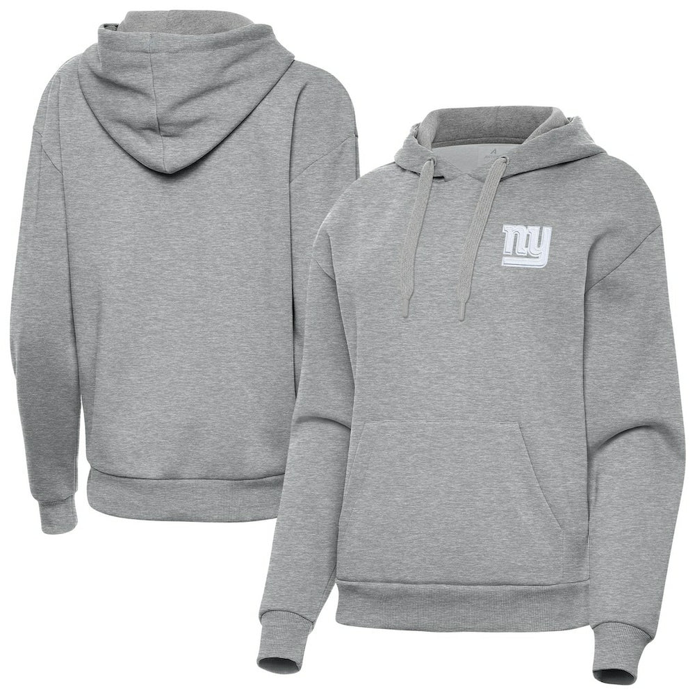 New York Giants Antigua Women's Victory Pullover Hoodie Heather Gray - NFL