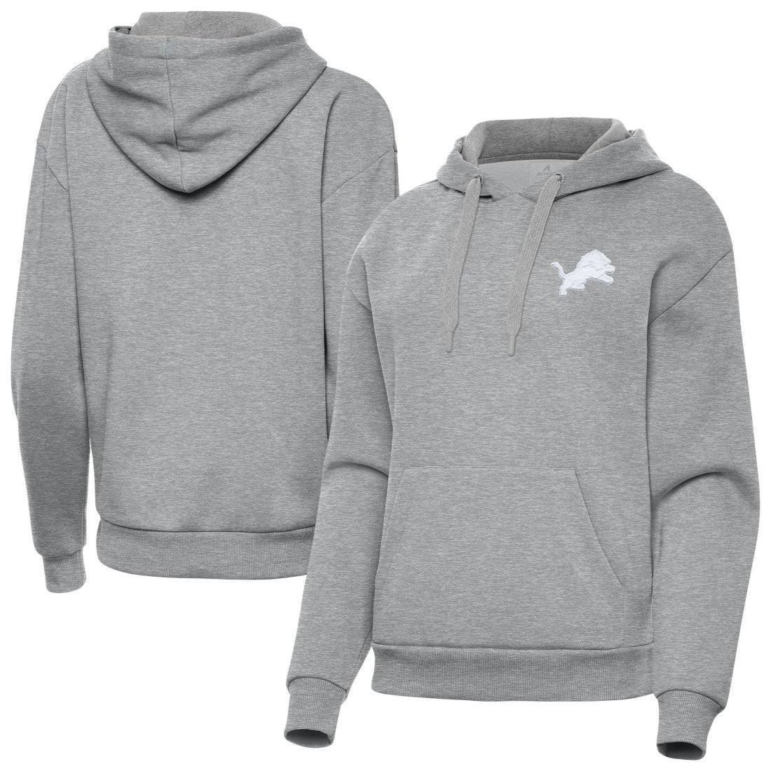 Detroit Lions Antigua Women's Victory Pullover Hoodie Heather Gray - NFL
