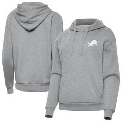 Detroit Lions Antigua Women's Victory Pullover Hoodie Heather Gray - NFL