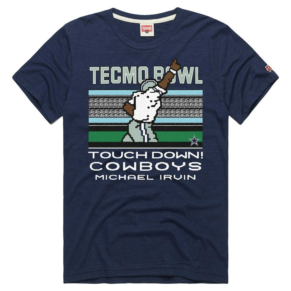 Michael Irvin Dallas Cowboys Homage Unisex Tecmo Bowl Retired Player Graphic Tri-Blend T-Shirt Navy - NFL