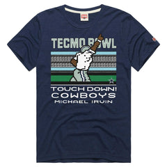 Michael Irvin Dallas Cowboys Homage Unisex Tecmo Bowl Retired Player Graphic Tri-Blend T-Shirt Navy - NFL
