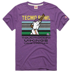 Cris Carter Minnesota Vikings Homage Unisex Tecmo Bowl Retired Player Graphic Tri-Blend T-Shirt Purple - NFL