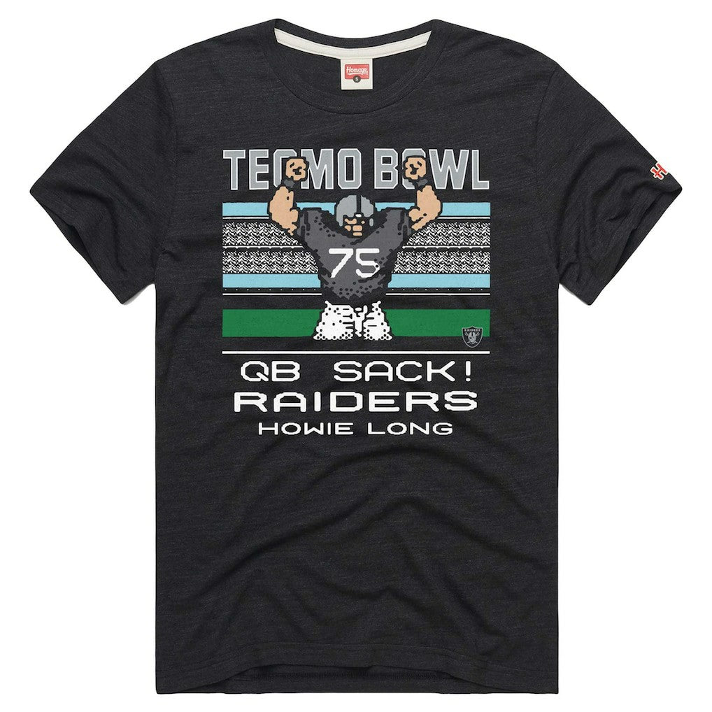 Howie Long Las Vegas Raiders Homage Unisex Tecmo Bowl Retired Player Graphic Tri-Blend T-Shirt Charcoal - NFL