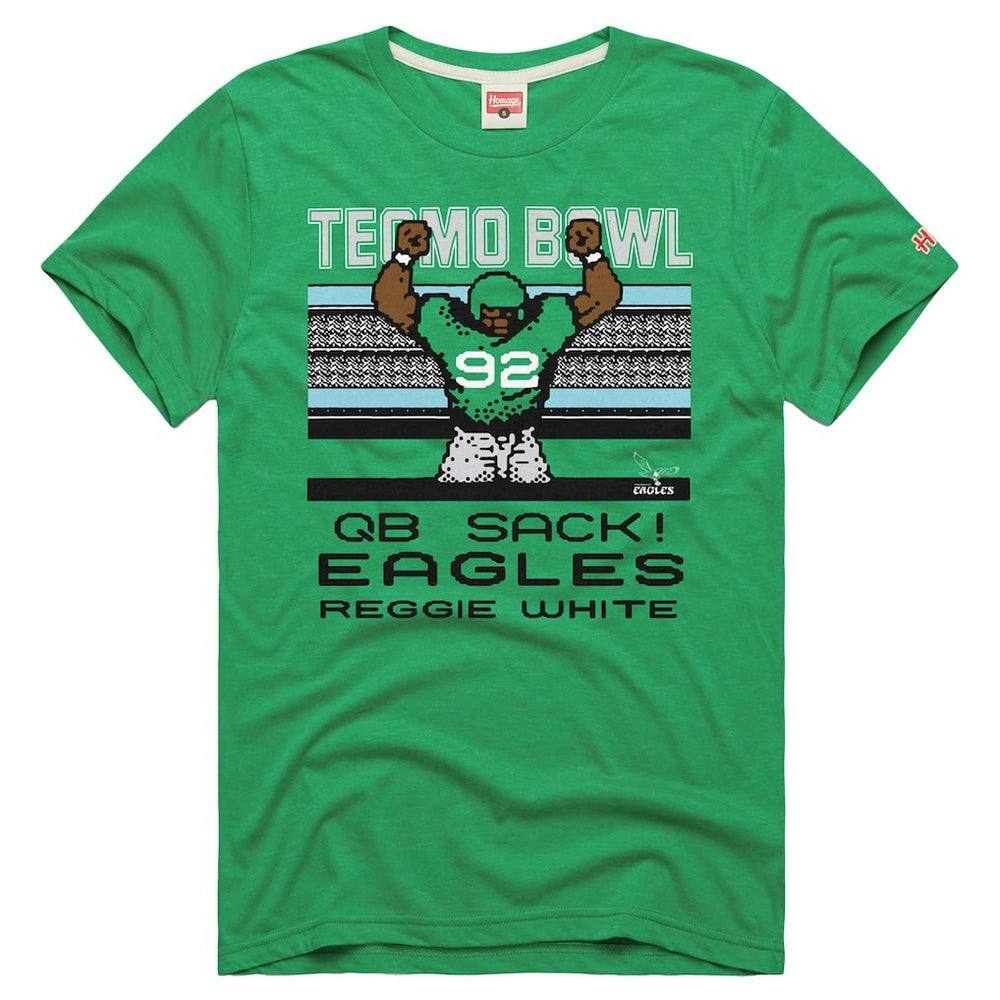 Reggie White Philadelphia Eagles Homage Unisex Tecmo Bowl Retired Player Graphic Tri-Blend T-Shirt Kelly Green - NFL