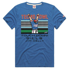 Jim Kelly Buffalo Bills Homage Unisex Tecmo Bowl Retired Player Graphic Tri-Blend T-Shirt Royal - NFL