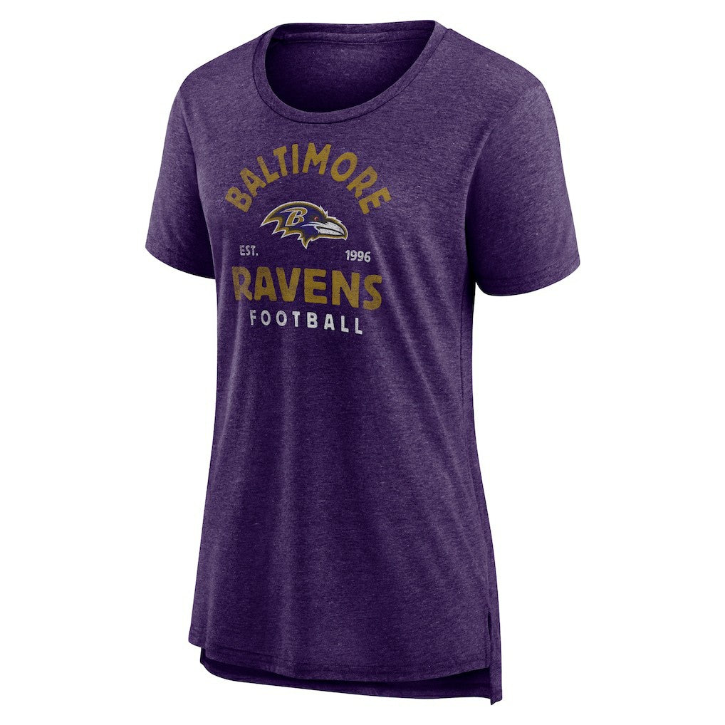 Baltimore Ravens Women's Vintage Arch Tri-Blend T-Shirt Purple - NFL