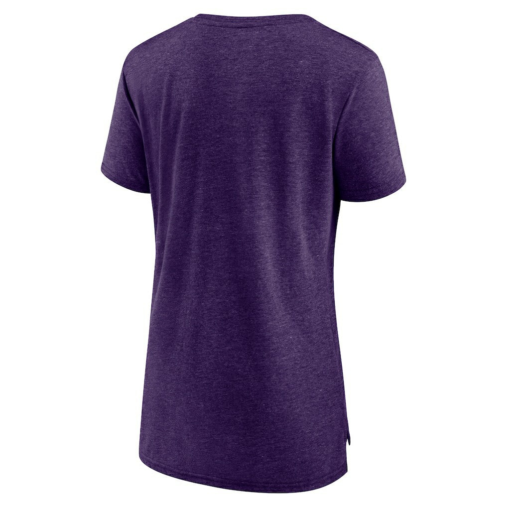 Minnesota Vikings Women's Distressed Tri-Blend T-Shirt Purple - NFL