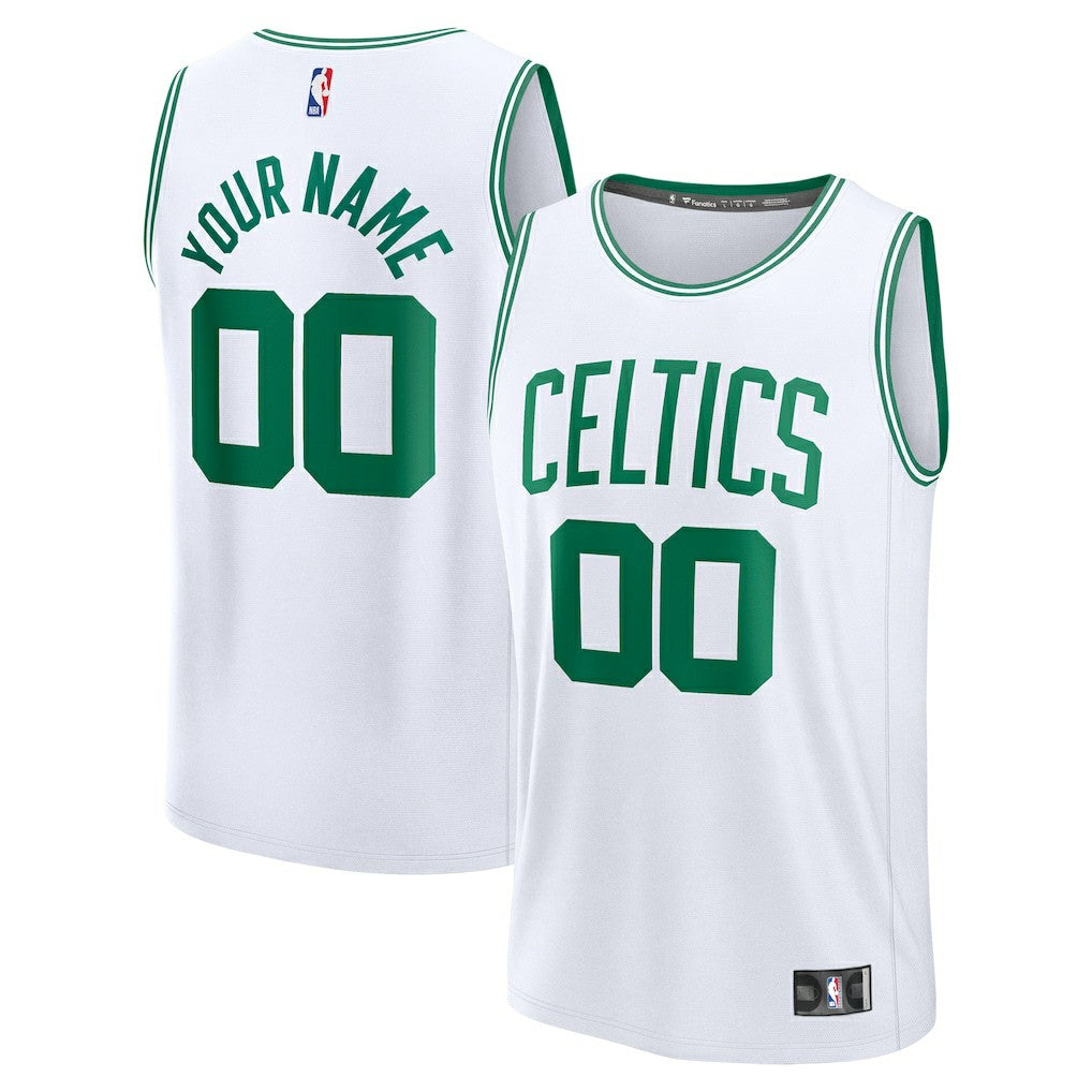Boston Celtics Youth Fast Break Custom Replica Jersey - White - Association Edition | NBA Jerseys