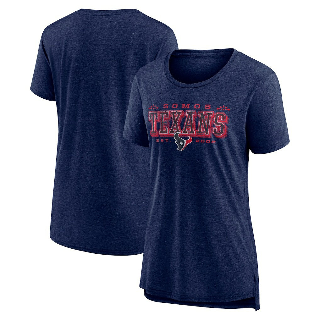 Houston Texans Women's Vintage Graphic Tri-Blend Scoop Neck T-Shirt Navy - Nike