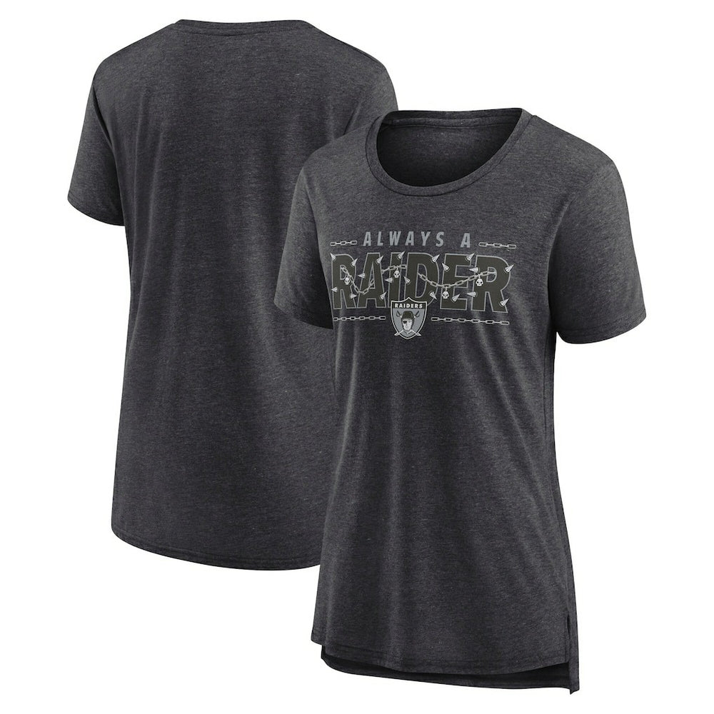 Las Vegas Raiders Women's Vintage Graphic Tri-Blend Scoop Neck T-Shirt Charcoal - Nike