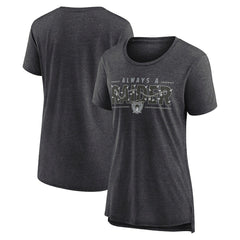 Las Vegas Raiders Women's Vintage Graphic Tri-Blend Scoop Neck T-Shirt Charcoal - Nike