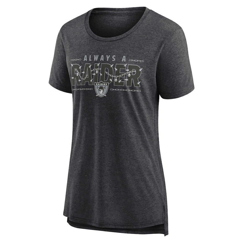Las Vegas Raiders Women's Vintage Graphic Tri-Blend Scoop Neck T-Shirt Charcoal - Nike