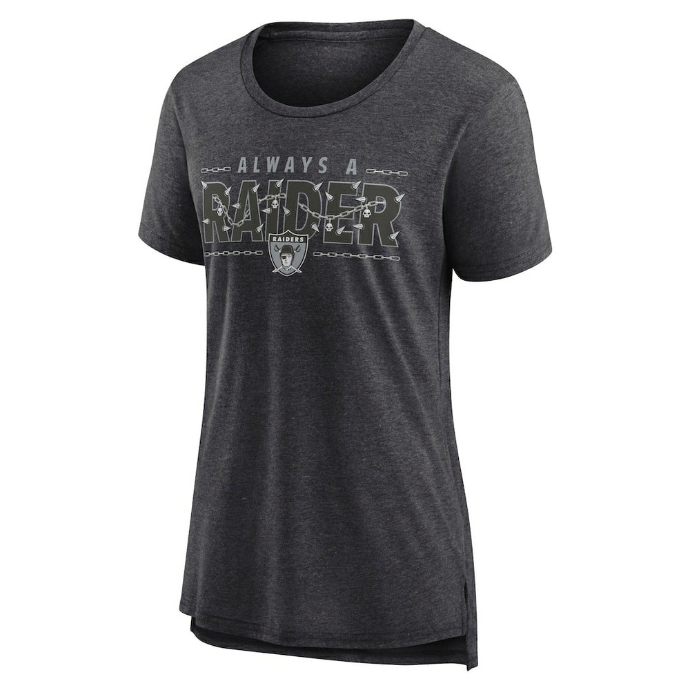 Las Vegas Raiders Women's Vintage Graphic Tri-Blend Scoop Neck T-Shirt Charcoal - Nike