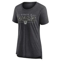 Las Vegas Raiders Women's Vintage Graphic Tri-Blend Scoop Neck T-Shirt Charcoal - Nike