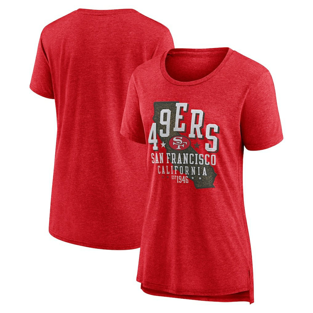San Francisco 49ers Women's Vintage Graphic Tri-Blend Scoop Neck T-Shirt Scarlet - Nike