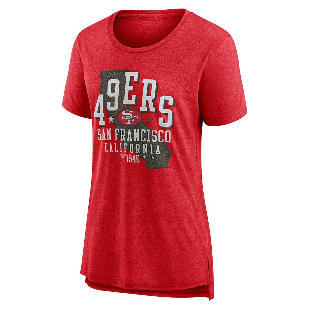 San Francisco 49ers Women's Vintage Graphic Tri-Blend Scoop Neck T-Shirt Scarlet - Nike
