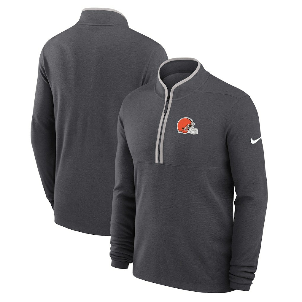 Cleveland Browns Lightweight Victory Dri-FIT Half-Zip Pullover Anthracite - Nike