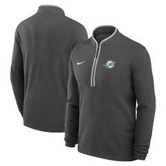Miami Dolphins Lightweight Victory Dri-FIT Half-Zip Pullover Anthracite - Nike