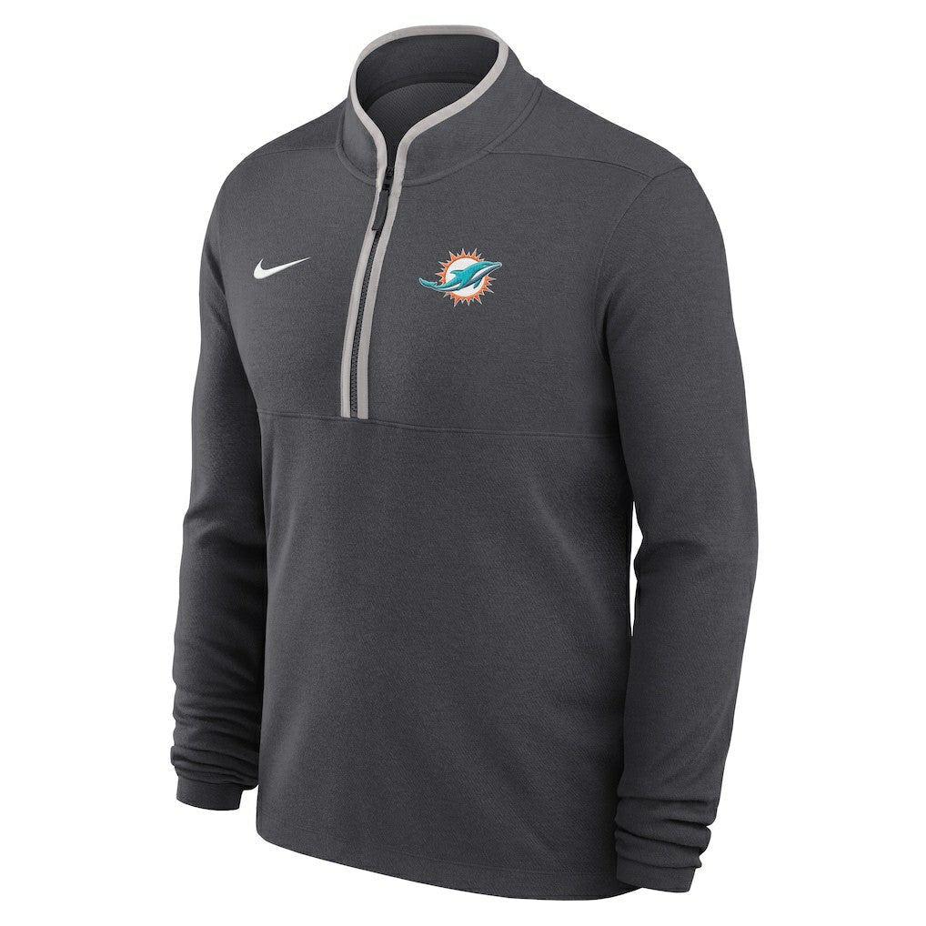 Miami Dolphins Lightweight Victory Dri-FIT Half-Zip Pullover Anthracite - Nike