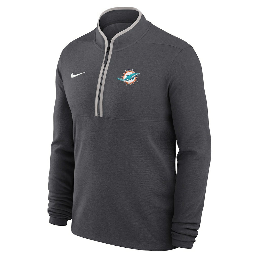 Miami Dolphins Lightweight Victory Dri-FIT Half-Zip Pullover Anthracite - Nike