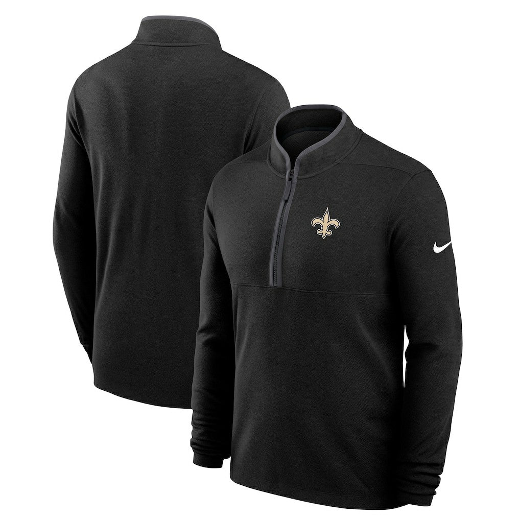 New Orleans Saints Lightweight Victory Dri-FIT Half-Zip Pullover Black - Nike