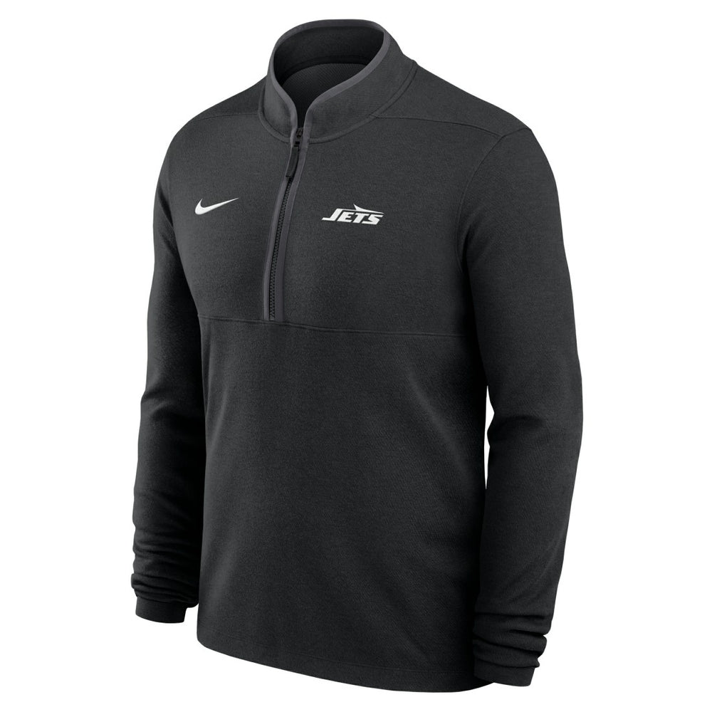 New York Jets Lightweight Victory Dri-FIT Half-Zip Pullover Black - Nike
