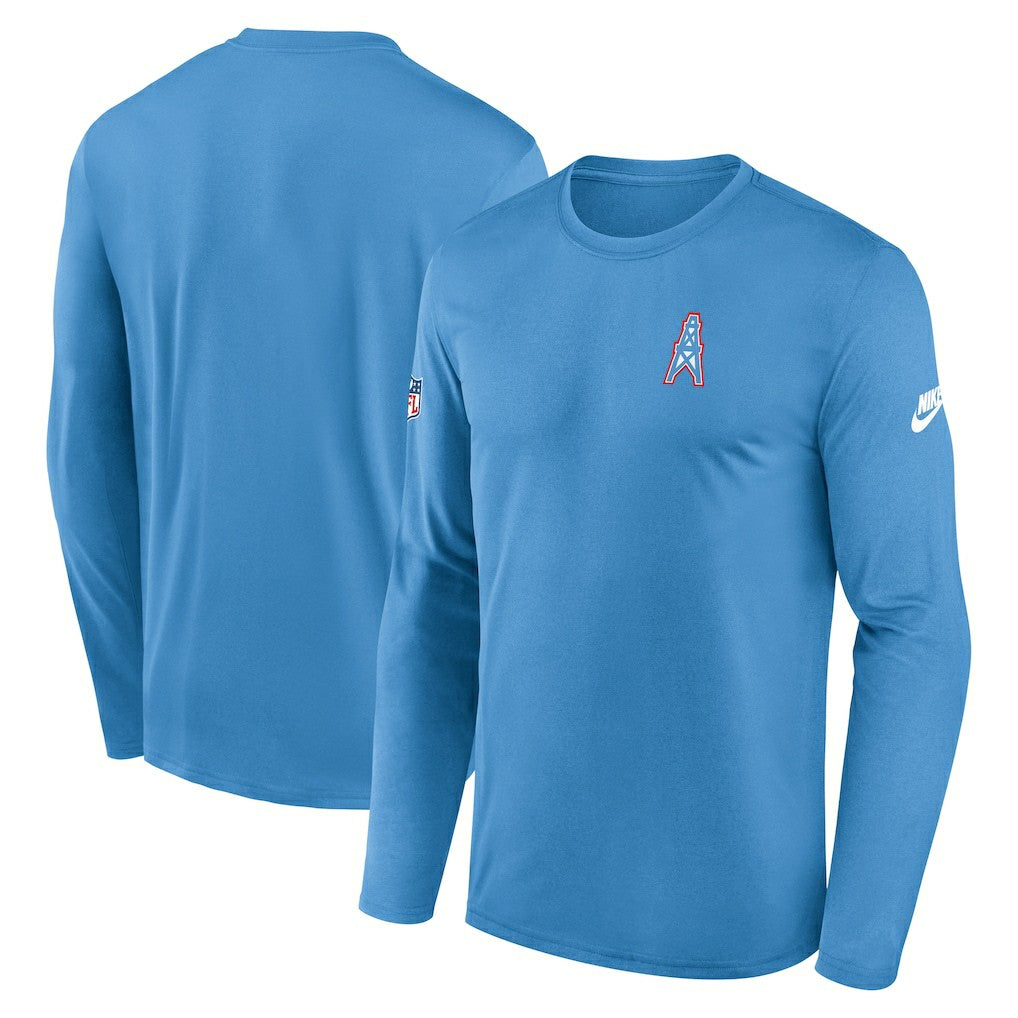 Tennessee Titans Legend Oilers Throwback Dri-FIT Long Sleeve T-Shirt Navy - Nike
