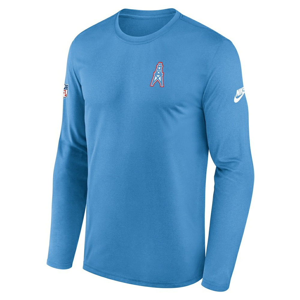 Tennessee Titans Legend Oilers Throwback Dri-FIT Long Sleeve T-Shirt Navy - Nike