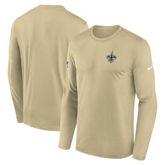 New Orleans Saints Legend Small Logo Dri-FIT Long Sleeve T-Shirt Gold - Nike