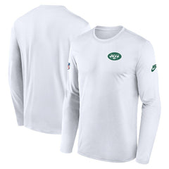 New York Jets Legend Small Logo Dri-FIT Long Sleeve T-Shirt White - Nike