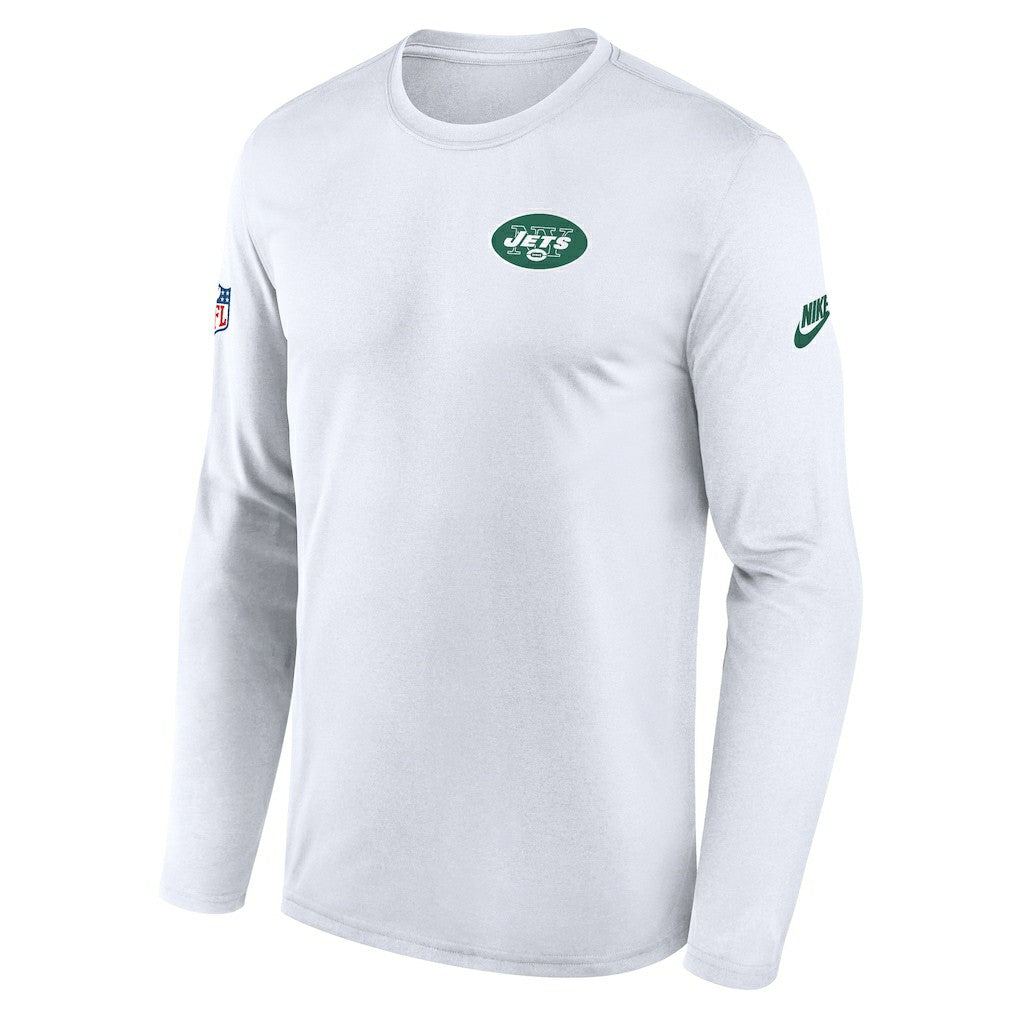 New York Jets Legend Small Logo Dri-FIT Long Sleeve T-Shirt White - Nike