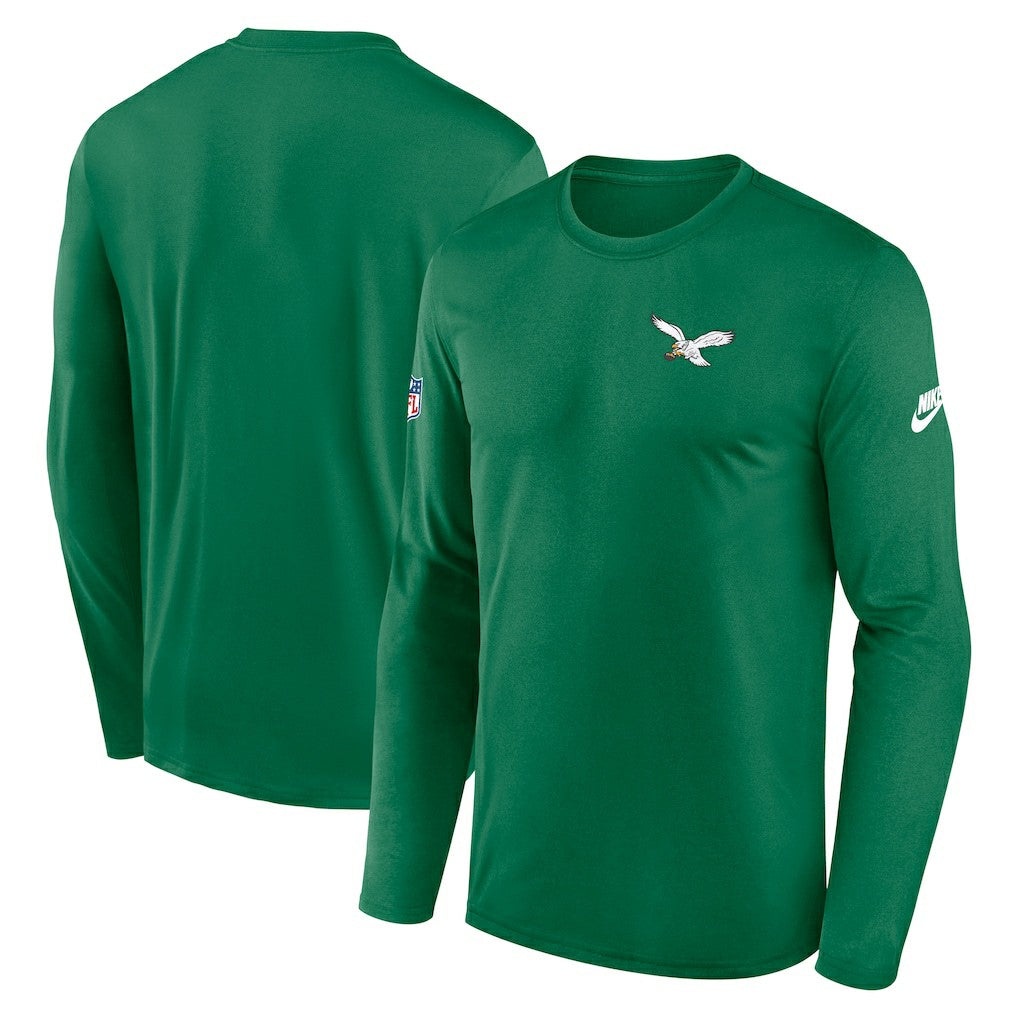 Philadelphia Eagles Legend Small Logo Dri-FIT Long Sleeve T-Shirt Kelly Green - Nike