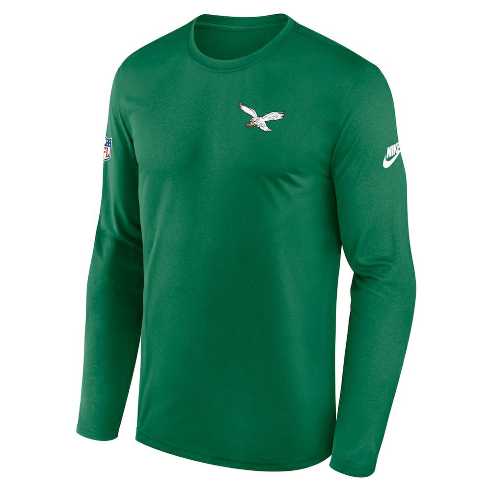 Philadelphia Eagles Legend Small Logo Dri-FIT Long Sleeve T-Shirt Kelly Green - Nike