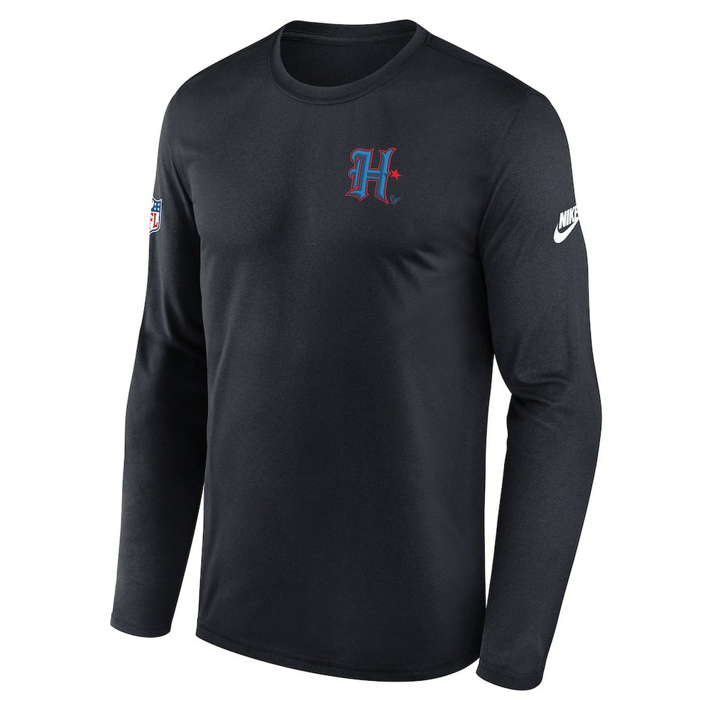Houston Texans Legend Small Logo Dri-FIT Long Sleeve T-Shirt Navy - Nike