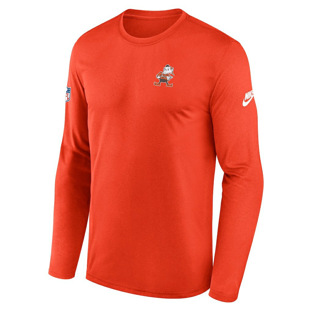 Cleveland Browns Legend Small Logo Dri-FIT Long Sleeve T-Shirt Orange - Nike