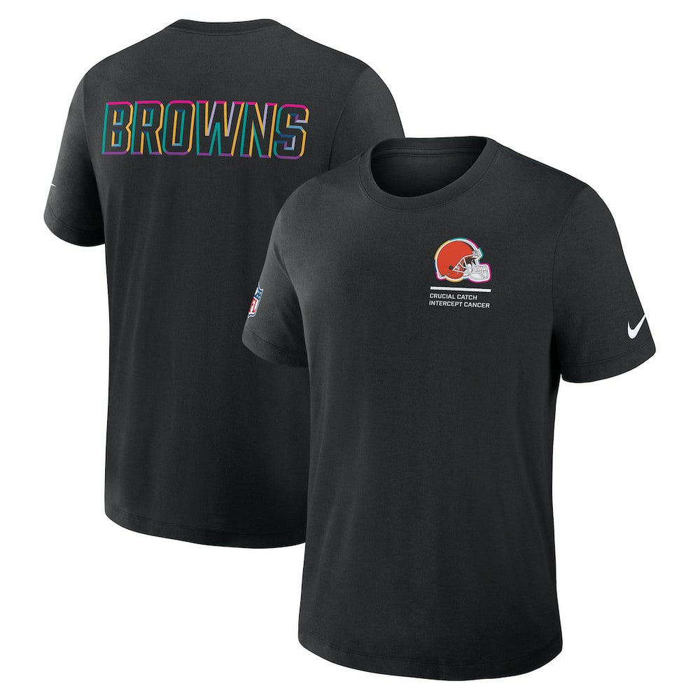 Cleveland Browns 2025 NFL Crucial Catch Tri-Blend Dri-FIT T-Shirt Black - Nike