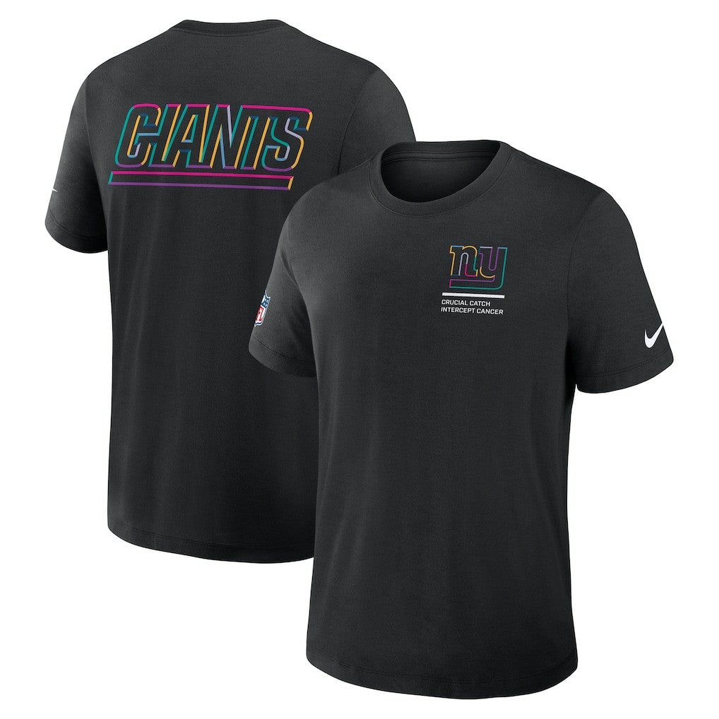 New York Giants 2025 NFL Crucial Catch Tri-Blend Dri-FIT T-Shirt Black - Nike